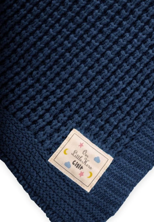 Petrol Selanik Knit Baby Blanket 80X100