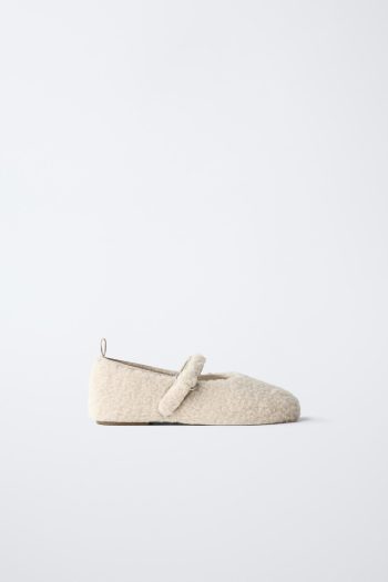 Faux Shearling Ballet Flats