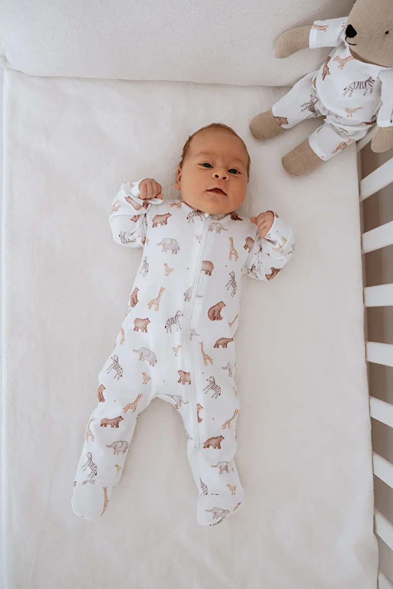 1_org_zoom-10.webp Tuğba Swan Zippered Footed Baby Romper - Pureline Series - Cute Animals