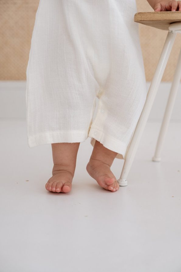 Lilabio 100% Organic Cotton Muslin Short Leg Romper for Babies