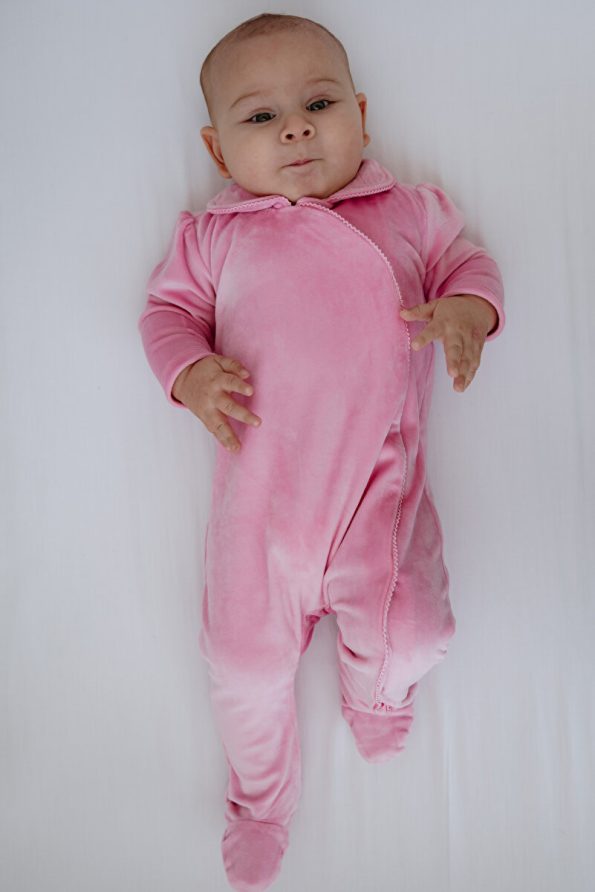 Lilabio French Silk Velvet Extra Soft Footed Baby Romper