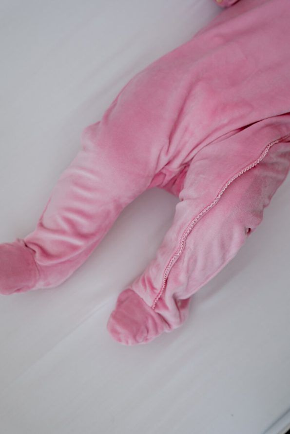 Lilabio French Silk Velvet Extra Soft Footed Baby Romper