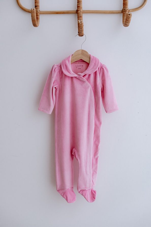 Lilabio French Silk Velvet Extra Soft Footed Baby Romper