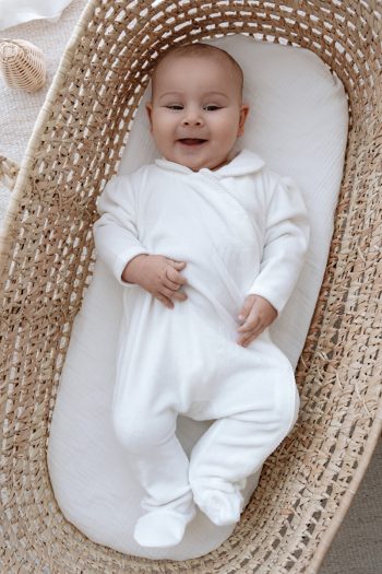 Lilabio French Silk Velvet Extra Soft Footed Baby Romper
