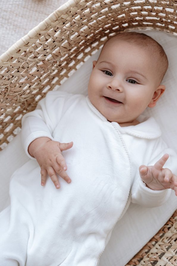 Lilabio French Silk Velvet Extra Soft Footed Baby Romper