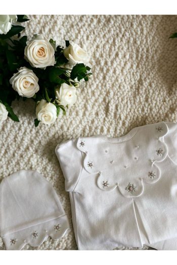 Mama Miel Baby Floral Collar Special Edition Romper and Embroidered Hat
