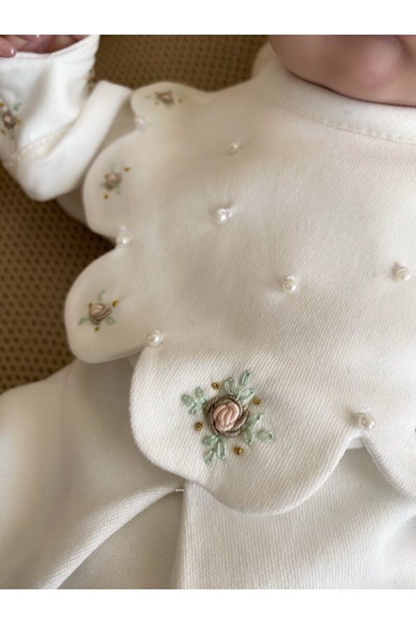 Mama Miel Baby Floral Collar Special Edition Romper and Embroidered Hat