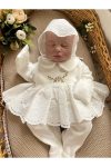 Mama Miel Baby Hand-Embroidered Hat and Gloves Set for Girls