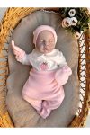 Mama Miel Baby Pink Strawberry Embroidered Hospital Set