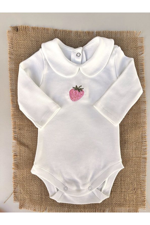 Mama Miel Baby Pink Strawberry Embroidered Hospital Set