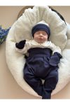 Mama Miel Baby Navy Hospital Exit Set (Bodysuit, Pants, Hat, Mittens)