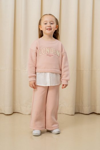 e-kids Girls' London Embroidered Fleece 2-Piece Set
