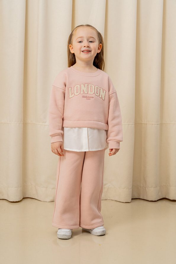 e-kids Girls' London Embroidered Fleece 2-Piece Set
