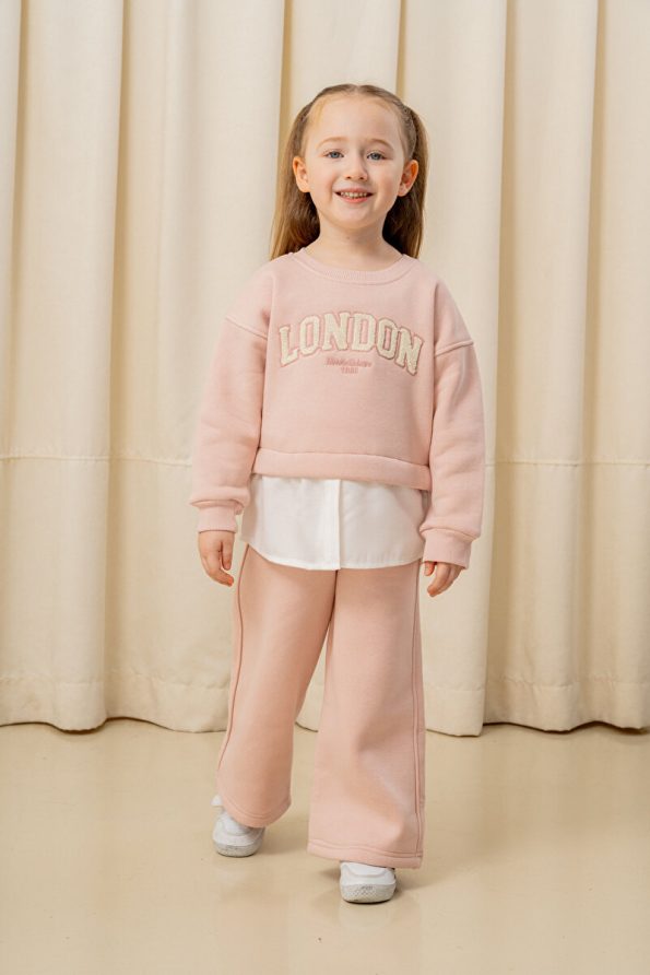 e-kids Girls' London Embroidered Fleece 2-Piece Set