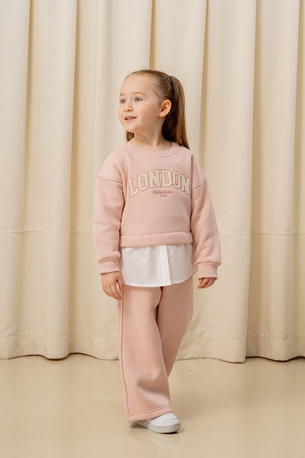 e-kids Girls' London Embroidered Fleece 2-Piece Set
