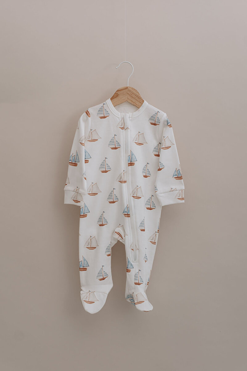 1_org_zoom-115.jpg Tuğba Swan Zippered Baby Jumpsuit - Pureline Series - Sail Boats