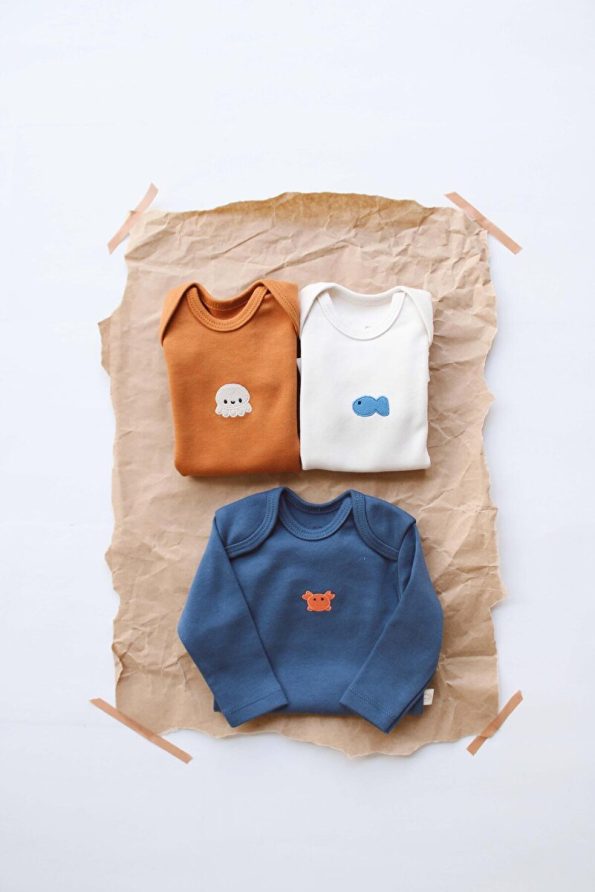 OhlalaKoala 3-Piece Embroidered Long Sleeve Bodysuit Set Model 4