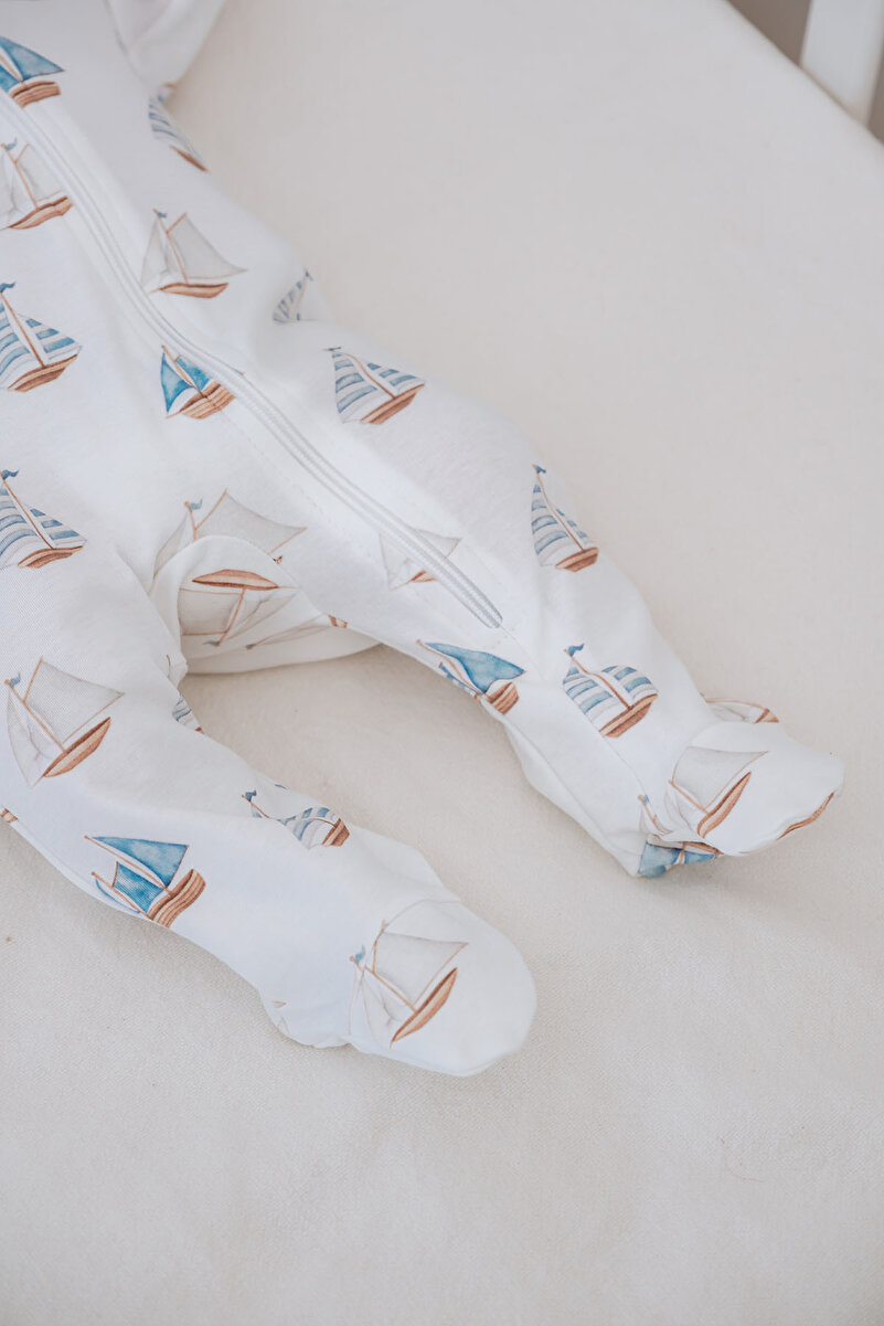 1_org_zoom-117.jpg Tuğba Swan Zippered Baby Jumpsuit - Pureline Series - Sail Boats
