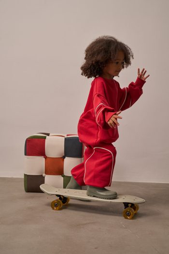 Oh La La Koala Red Asymmetric Pocket Detail Oversized Kids Set