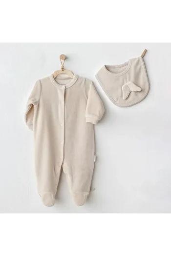 Andy Wawa Baby Romper and Bib Set Velvet Happy New Year