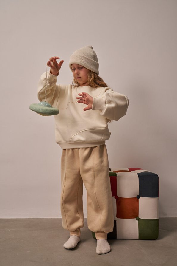 Oh La La Koala Beige Stitch Detail Tracksuit Set for Kids