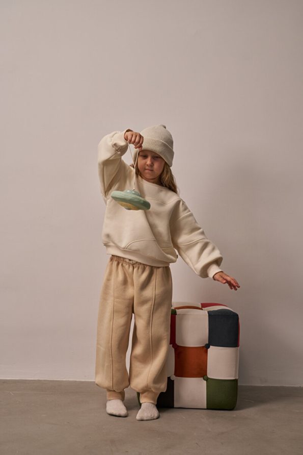Oh La La Koala Beige Stitch Detail Tracksuit Set for Kids