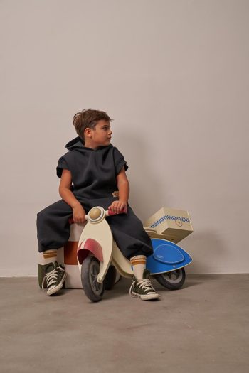 Oh La La Koala Pocket Hoodie Set for Kids in Dark Gray