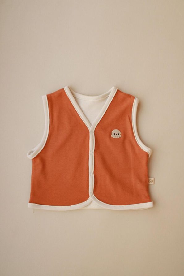 Oh La La Koala Double-Sided Vest with Octopus Embroidery for Little Ones