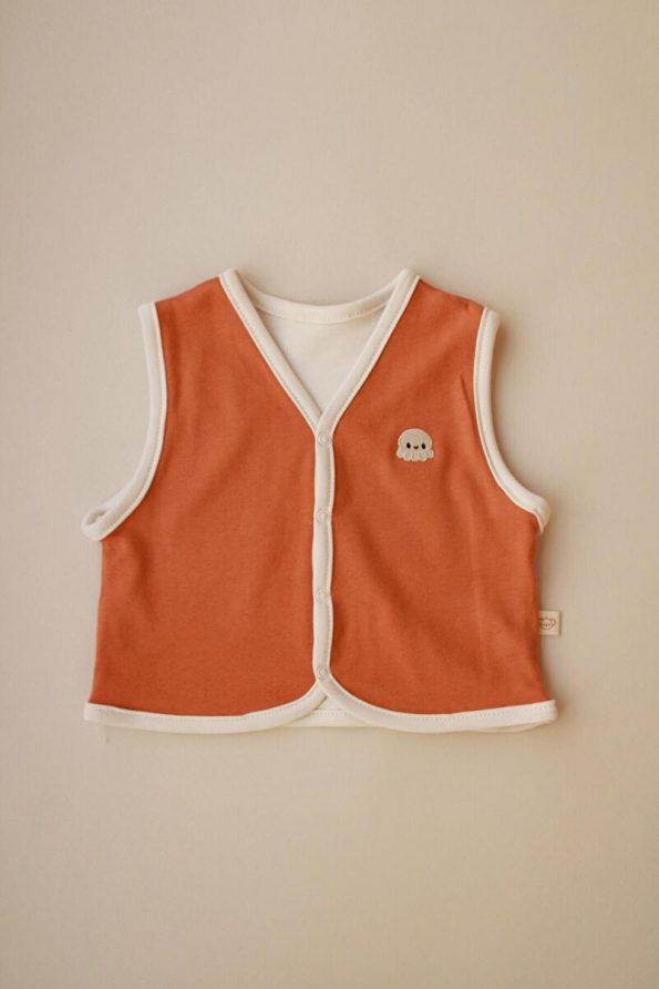 Oh La La Koala Double-Sided Vest with Octopus Embroidery for Little Ones