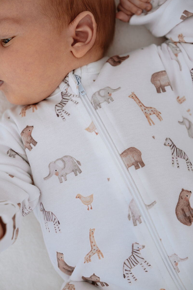 1_org_zoom-125.jpg Tuğba Swan Zippered Footed Baby Romper - Pureline Series - Cute Animals