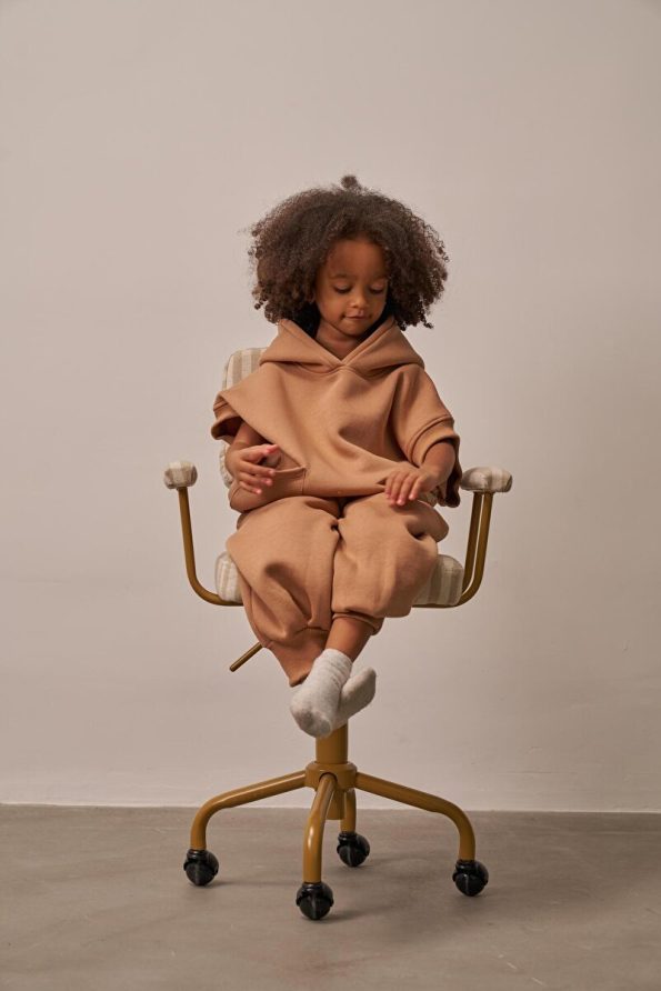 Oh La La Koala For Little Ones Milk Coffee Embroidered Pocket Hoodie Set