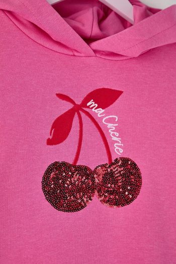 Trendyolmilla Kids Pink Sequin Printed Girls Knit Sweatshirt