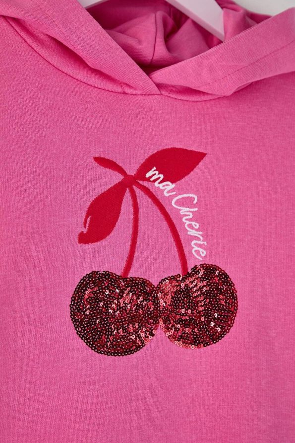 Trendyolmilla Kids Pink Sequin Printed Girls Knit Sweatshirt