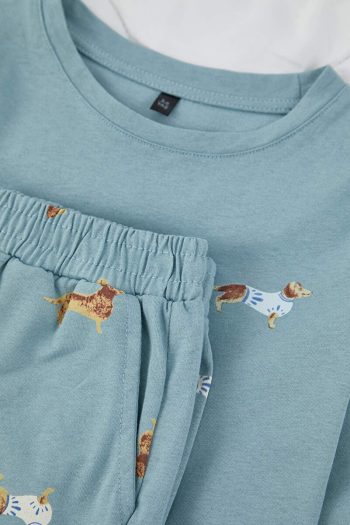 Trendyolmilla Kids Blue Cotton Animal Print Pajama Set