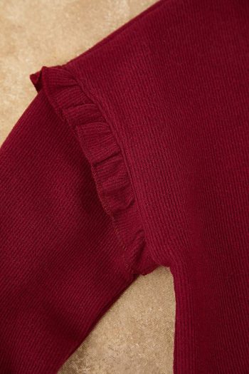 Trendyolmilla Kids Burgundy Printed Knit Set for Girls