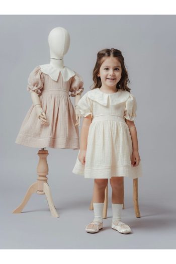 Cherrys Baby Cotton Collared Trimmed Dress for Girls