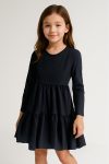 Kyron 3-Piece Ruffled Fabric Dress for Girls - Black