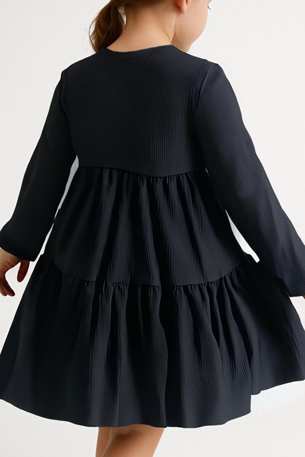Kyron 3-Piece Ruffled Fabric Dress for Girls - Black