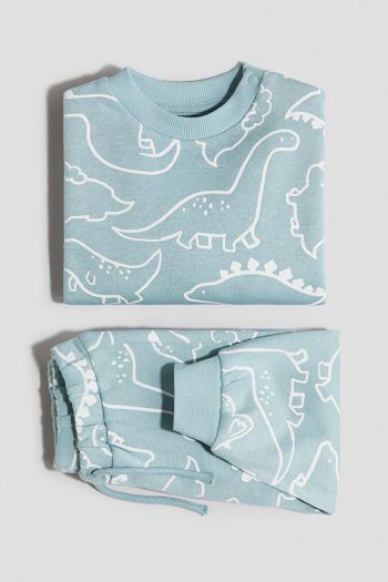 H&M 2-Piece Printed Fleece-Lined Sweatshirt Set