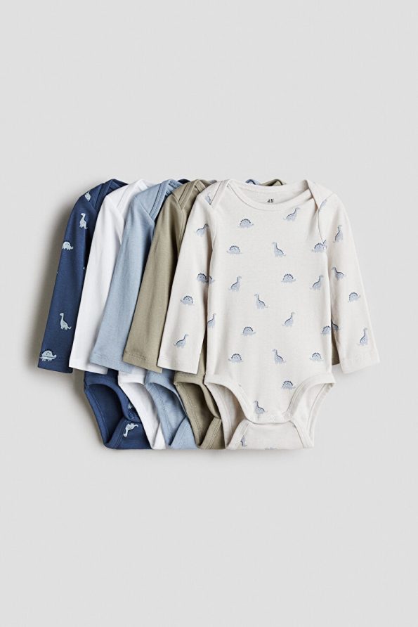 H&M Set of 5 Long Sleeve Bodysuits