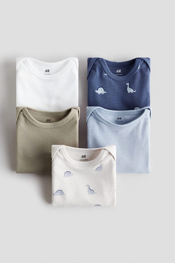 H&M Set of 5 Long Sleeve Bodysuits