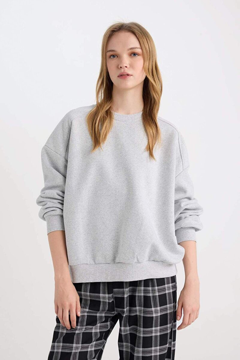 1_org_zoom-1446.jpg Defacto Cool Oversized Gray Basic Sweatshirt