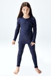 Brix Girls' Ribbed Legging Set in Navy Blue