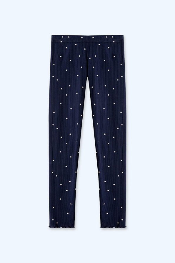 Brix Girls' Ribbed Legging Set in Navy Blue