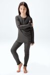 Brix Girls' Ribbed Legging Set in Charcoal