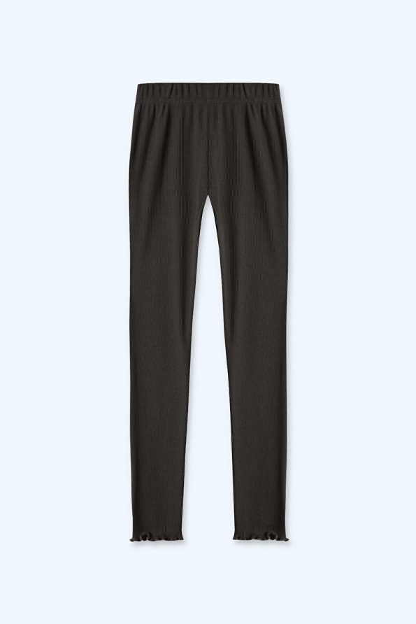 Brix Girls' Ribbed Legging Set in Charcoal