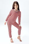 Brix Girls' Red Striped Pajama Set