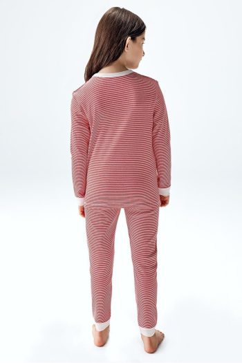 Brix Girls' Red Striped Pajama Set
