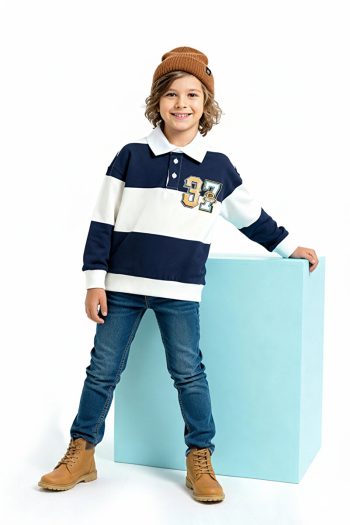 Trendyolmilla Kids Ecru Embroidered Regular Fit Sweatshirt for Boys