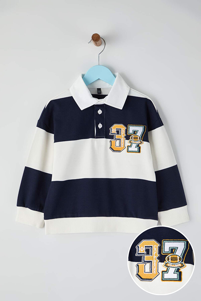 1_org_zoom-1581.jpg Trendyolmilla Kids Ecru Embroidered Regular Fit Sweatshirt for Boys